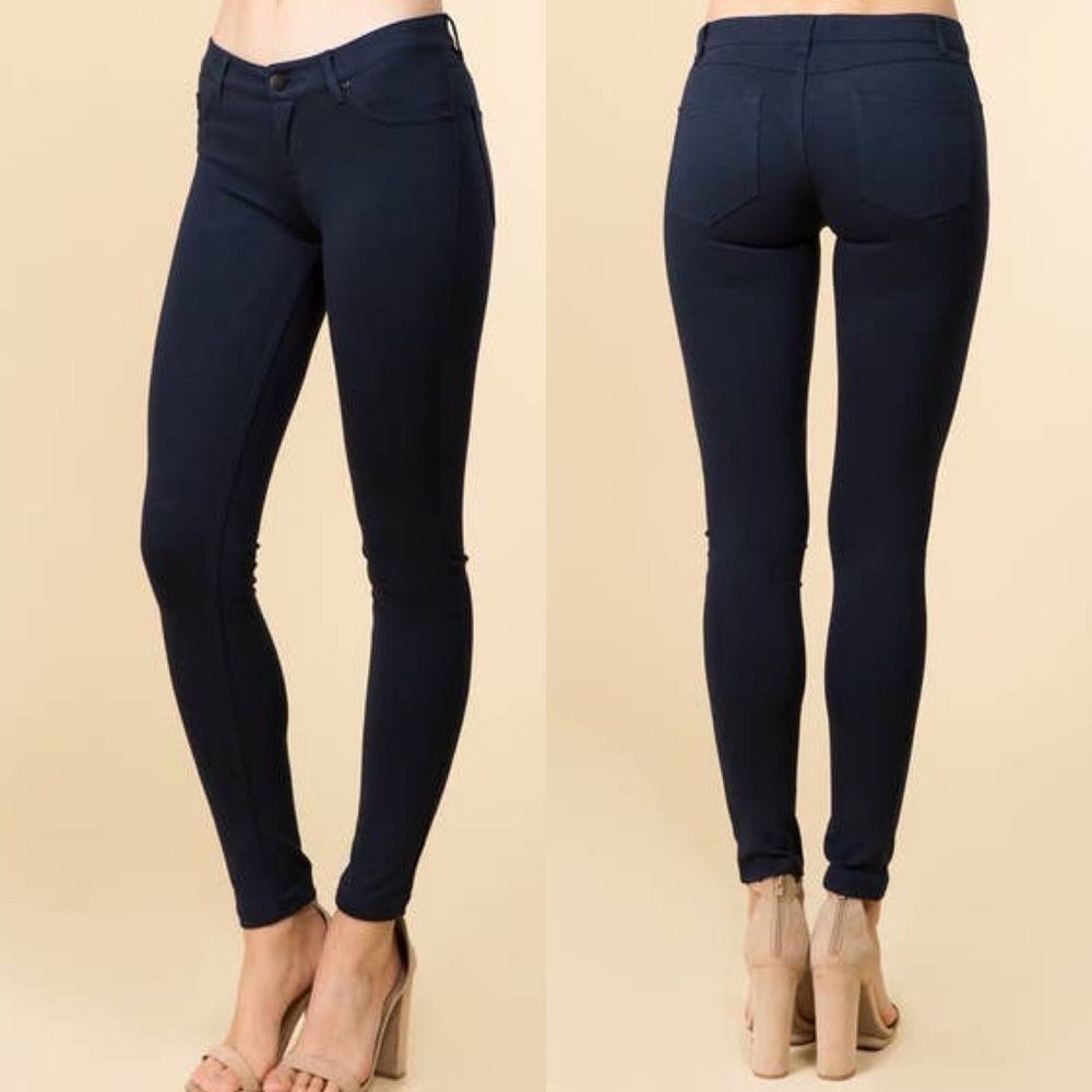 Low Rise Stretch Skinny Leg 5 Pocket Basic Pants